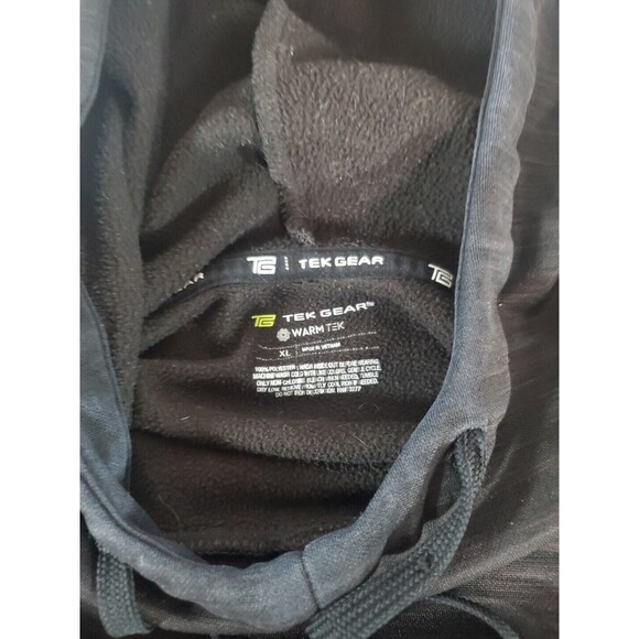 Men's Tek Gear Warmtek Soft Fleece Hoodie in Black with‎ Grey Size XL - Picture 7 of 12